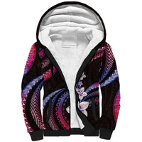 Hawaii Plumeria Sherpa Hoodie Sweet Gradient Polynesian Pattern LT01 Unisex Pink - Polynesian Pride