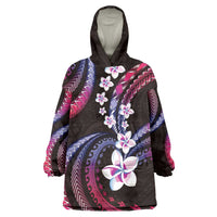 Hawaii Plumeria Wearable Blanket Hoodie Sweet Gradient Polynesian Pattern LT01 One Size Pink - Polynesian Pride