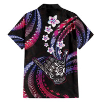 Hawaii Shaka Sign Family Matching Off The Shoulder Long Sleeve Dress and Hawaiian Shirt Fantastic Frangipani Sweet Vibes