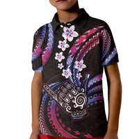 Hawaii Shaka Sign Kid Polo Shirt Fantastic Frangipani Sweet Vibes