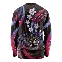 Hawaii Shaka Sign Long Sleeve Shirt Fantastic Frangipani Sweet Vibes LT01 - Polynesian Pride