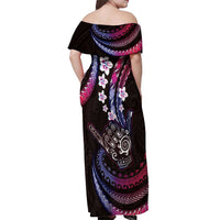 Hawaii Shaka Sign Off Shoulder Maxi Dress Fantastic Frangipani Sweet Vibes LT01 - Polynesian Pride