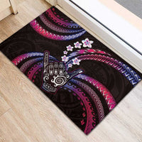 Hawaii Shaka Sign Rubber Doormat Fantastic Frangipani Sweet Vibes LT01 - Polynesian Pride