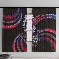 Hawaii Shaka Sign Window Curtain Fantastic Frangipani Sweet Vibes LT01 With Hooks Pink - Polynesian Pride