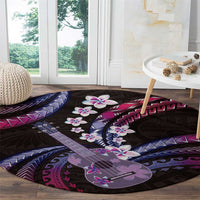 Hawaiian Ukulele Round Carpet Sweet Dream Fantastic Plumeria