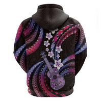 Hawaiian Ukulele Zip Hoodie Sweet Dream Fantastic Plumeria