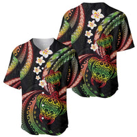 Hawaii Turtles Plumeria Baseball Jersey Reggae Polynesian Pattern