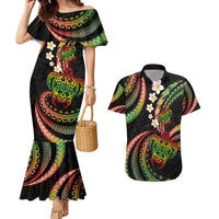 Hawaii Turtles Plumeria Couples Matching Mermaid Dress and Hawaiian Shirt Reggae Polynesian Pattern LT01 Reggae - Polynesian Pride