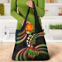 Hawaii Turtles Plumeria Grocery Bag Reggae Polynesian Pattern