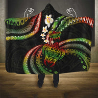 Hawaii Turtles Plumeria Hooded Blanket Reggae Polynesian Pattern LT01 - Polynesian Pride
