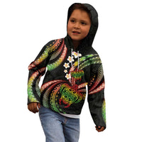 Hawaii Turtles Plumeria Kid Hoodie Reggae Polynesian Pattern