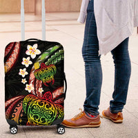 Hawaii Turtles Plumeria Luggage Cover Reggae Polynesian Pattern