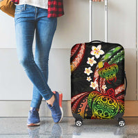 Hawaii Turtles Plumeria Luggage Cover Reggae Polynesian Pattern