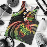 Hawaii Turtles Plumeria Men Tank Top Reggae Polynesian Pattern LT01 - Polynesian Pride
