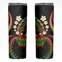 Hawaii Turtles Plumeria Skinny Tumbler Reggae Polynesian Pattern