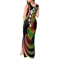 Hawaii Turtles Plumeria Tank Maxi Dress Reggae Polynesian Pattern
