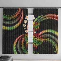 Hawaii Turtles Plumeria Window Curtain Reggae Polynesian Pattern LT01 With Hooks Reggae - Polynesian Pride