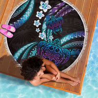 Hawaii Turtles Plumeria Beach Blanket Amethyst Gradient Polynesian Pattern LT01 - Polynesian Pride