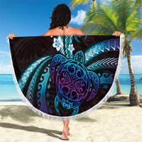 Hawaii Turtles Plumeria Beach Blanket Amethyst Gradient Polynesian Pattern LT01 - Polynesian Pride