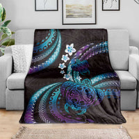 Hawaii Turtles Plumeria Blanket Amethyst Gradient Polynesian Pattern LT01 - Polynesian Pride