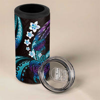 Hawaii Turtles Plumeria 4 in 1 Can Cooler Tumbler Amethyst Gradient Polynesian Pattern