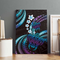 Hawaii Turtles Plumeria Canvas Wall Art Amethyst Gradient Polynesian Pattern LT01 - Polynesian Pride