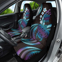 Hawaii Turtles Plumeria Car Seat Cover Amethyst Gradient Polynesian Pattern