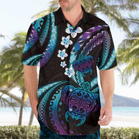 Hawaii Turtles Plumeria Hawaiian Shirt Amethyst Gradient Polynesian Pattern LT01 - Polynesian Pride