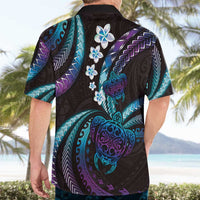 Hawaii Turtles Plumeria Hawaiian Shirt Amethyst Gradient Polynesian Pattern LT01 - Polynesian Pride