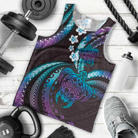 Hawaii Turtles Plumeria Men Tank Top Amethyst Gradient Polynesian Pattern LT01 - Polynesian Pride