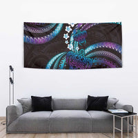 Hawaii Turtles Plumeria Tapestry Amethyst Gradient Polynesian Pattern