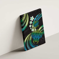 Hawaii Turtles Plumeria Canvas Wall Art Chartreuse Cyan Polynesian Pattern LT01 - Polynesian Pride