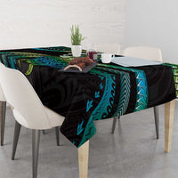 Hawaii Turtles Plumeria Tablecloth Chartreuse Cyan Polynesian Pattern LT01 - Polynesian Pride