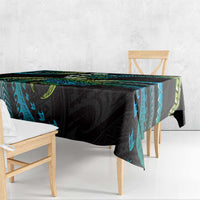 Hawaii Turtles Plumeria Tablecloth Chartreuse Cyan Polynesian Pattern LT01 - Polynesian Pride