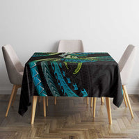 Hawaii Turtles Plumeria Tablecloth Chartreuse Cyan Polynesian Pattern LT01 - Polynesian Pride