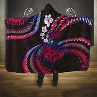 Hawaii Turtles Plumeria Hooded Blanket Sweet Gradient Polynesian Pattern LT01 - Polynesian Pride