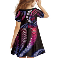 Hawaii Turtles Plumeria Kid Short Sleeve Dress Sweet Gradient Polynesian Pattern LT01 - Polynesian Pride