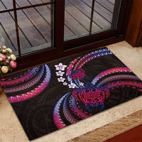 Hawaii Turtles Plumeria Rubber Doormat Sweet Gradient Polynesian Pattern LT01 - Polynesian Pride