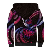 Hawaii Turtles Plumeria Sherpa Hoodie Sweet Gradient Polynesian Pattern LT01 - Polynesian Pride
