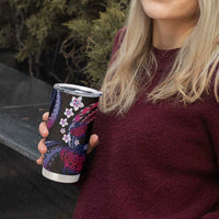 Hawaii Turtles Plumeria Tumbler Cup Sweet Gradient Polynesian Pattern