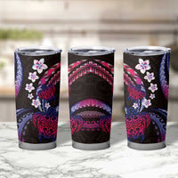 Hawaii Turtles Plumeria Tumbler Cup Sweet Gradient Polynesian Pattern