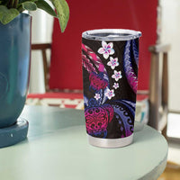 Hawaii Turtles Plumeria Tumbler Cup Sweet Gradient Polynesian Pattern