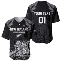 Custom New Zealand 2024 Rugby Baseball Jersey Silver Fern Aotearoa Kiwi