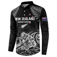 Custom New Zealand 2024 Rugby Button Sweatshirt Silver Fern Aotearoa Kiwi LT01 - Polynesian Pride