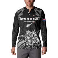 Custom New Zealand 2024 Rugby Button Sweatshirt Silver Fern Aotearoa Kiwi LT01 - Polynesian Pride
