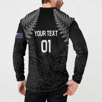Custom New Zealand 2024 Rugby Button Sweatshirt Silver Fern Aotearoa Kiwi LT01 - Polynesian Pride