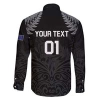 Custom New Zealand 2024 Rugby Family Matching Off Shoulder Maxi Dress and Hawaiian Shirt Silver Fern Aotearoa Kiwi