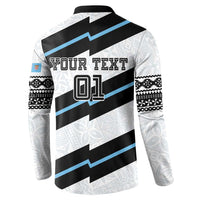 Custom Fiji 2024 Rugby Button Sweatshirt Fijian Tapa Pattern