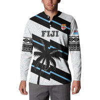 Custom Fiji 2024 Rugby Button Sweatshirt Fijian Tapa Pattern