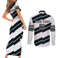 Custom Fiji 2024 Rugby Couples Matching Short Sleeve Bodycon Dress and Long Sleeve Button Shirt Fijian Tapa Pattern